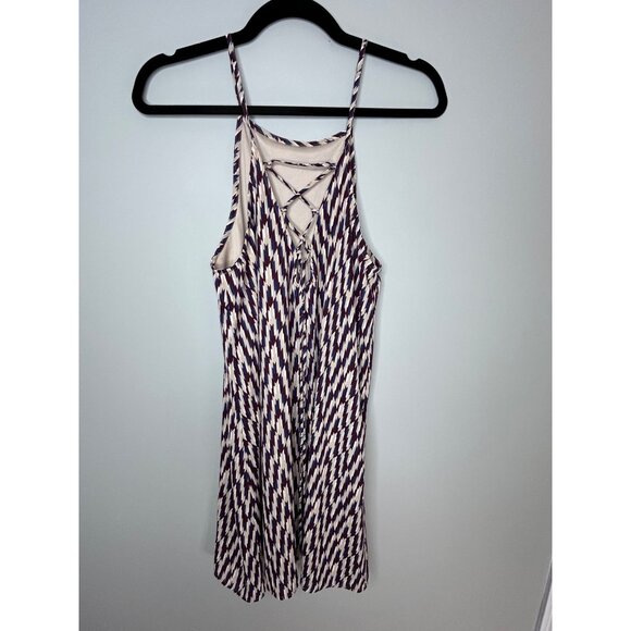 LUSH Dresses & Skirts - LUSH Women's Red Blue Tan Geometric Sundress Size M wedding summer